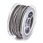 10 Yards Round Braided Nylon Threads, for Chinese Knot Making, Coffee, 1.5mm, about 2.19 Yards(2m)~3.28 Yards(3m)/Roll(NWIR-G019-02G)