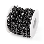 5M Oxidation Aluminum Cuban Link Chains, with Spool, Unwelded, Gunmetal, 11.5x8x1.7mm(CHA-TA0001-30)