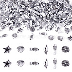 200G Marine Organism Opaque Acrylic Beads, Mixed Shapes, White, 10~16x5~12x4.5~5mm, Hole: 1.4mm(OACR-TA0004-30)