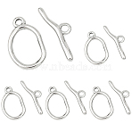 5Pcs 304 Stainless Steel Toggle Clasps, Oval, Stainless Steel Color, Oval: 25x15x2mm, Hole: 3mm, 16.5x11mm inner diameter, Bar: 28.5x8.5x2.5mm, hole: 3mm(STAS-YW0003-36P)
