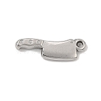 304 Stainless Steel Pendants, Kitchen Knife Charms, Stainless Steel Color, 21.5x7x2mm, Hole: 1.4mm(SA-CBA0563-12P)