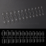 Plastic Full Cover False Nail Tips, Nail Art Detachable Manicure, Clear, 14.5~20.5x7.5~14mm, 240pcs/set(MRMJ-PW0001-18F)