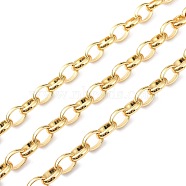 Brass Cable Chain, with Spool, Soldered, Real 18K Gold Plated, 12x9x3mm(CHC-D028-03G)