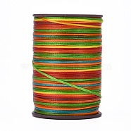 Flat Waxed Thread String, Micro Macrame Cord, for Leather Sewing Stitching, Colorful, 0.8mm, about 109.36 yards(100m)/roll(YC-P003-A17)