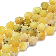 Natural Yellow Opal Beads Strands, Round, Faceted, 9~10mm, Hole: 1.4mm, about 34pcs/Strand, 15.16 inch(38.5cm)(G-K306-A16-10mm)