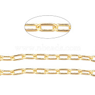 Brass Cable Chains, Diamond Cut Chains, Unwelded, Faceted, with Spool, Cadmium Free & Nickel Free & Lead Free, Golden, 2.5x1x0.5mm, about 301.83 Feet(92m)/roll(CHC011Y-G)