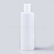 Disk Top Cap Plastic Bottles, Refillable Bottles, White, 5.1x15.6cm(not include bottle cap), Capacity: 250ml(MRMJ-WH0020-03)
