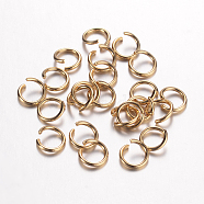 304 Stainless Steel Jump Rings, Ring, Open Jump Rings, Golden, 18 Gauge, 7x1mm, Inner Diameter: 5mm(X-STAS-D438-26)