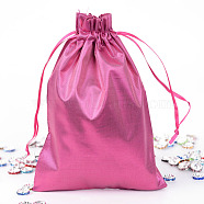 Rectangle Cloth Bags, with Drawstring, Camellia, 17.5x13cm(X-ABAG-R007-18x13-05)