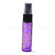 Glass Spray Bottles, Fine Mist Atomizer, with Plastic Dust Cap & Refillable Bottle, with Fortune Cat Pattern & Chinese Character, Medium Purple, 2x9.6cm, Hole: 9.5mm, Capacity: 10ml(0.34fl. oz)(MRMJ-M002-03A-07)