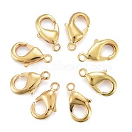 Brass Lobster Claw Clasps, Parrot Trigger Clasps, Nickel Free, Golden, about 10mm long, 5mm wide, 3mm thick, hole: 1mm(X-KK-901-G-NF)