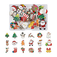 18Pcs 18 Style Christmas Bell & Tree & Sock & Snowman & Candy Cane Enamel Pin, Alloy Badge for Backpack Clothes, Mixed Color, 20~30x13~30x1.5~2mm, 1Pc/style(JEWB-YS0001-10)