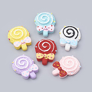 Resin Decoden Cabochons, Lollipop, Mixed Color, 26x19x6mm(CRES-N016-02)