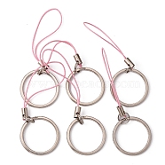 Mobile Straps, with Nylon String and Iron Findings, Pearl Pink, 50mm(MOBA-E024-01C)