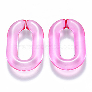 Transparent Acrylic Linking Rings, Quick Link Connectors, for Cable Chains Making, Oval, Hot Pink, 31x19.5x5.5mm, Inner Diameter: 19.5x7.5mm(OACR-S036-006A-J04)