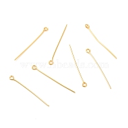 Brass Eye Pins, Real 18K Gold Plated, 32x3x0.7mm, Hole: 1.5mm(KK-F824-113C-G)
