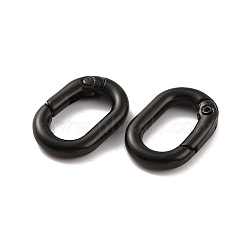 Alloy Spring Gate Rings, Oval, Electrophoresis Black, 21x14x4mm(FIND-WH0111-208EB)