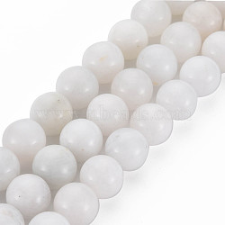 Natural Rainbow Moonstone Beads Strands, Grade AAA, Round, 8.5mm, Hole: 0.9mm, about 47pcs/strand, 15.28 inch(38.8cm)(G-N328-024)