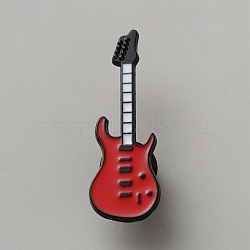 Musical Theme Enamel Pins, Alloy Lapel Pin Backs  for Backpack Clothes, Guitar, 41x14mm(JEWB-Q047-01A-EB)