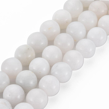 Natural Rainbow Moonstone Beads Strands, Grade AAA, Round, 8.5mm, Hole: 0.9mm, about 47pcs/strand, 15.28 inch(38.8cm)