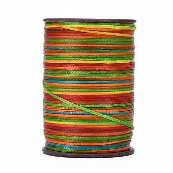 Flat Waxed Thread String, Micro Macrame Cord, for Leather Sewing Stitching, Colorful, 0.8mm, about 109.36 yards(100m)/roll