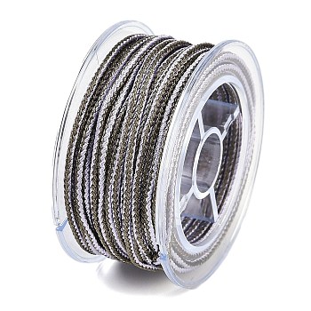 10 Yards Round Braided Nylon Threads, for Chinese Knot Making, Coffee, 1.5mm, about 2.19 Yards(2m)~3.28 Yards(3m)/Roll