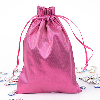 Rectangle Cloth Bags, with Drawstring, Camellia, 17.5x13cm