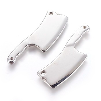 304 Stainless Steel Links connectors, Kitchen Knife, Stainless Steel Color, 53x20x3mm, Hole: 2.5~3.5mm