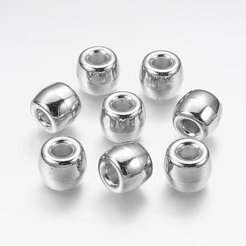 CCB Plastic Beads, Drum, Platinum, 17.5x15mm, Hole: 6mm