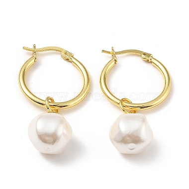 White Ring Plastic Earrings