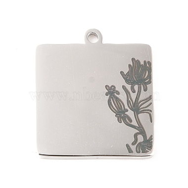 Stainless Steel Color Square 304 Stainless Steel Pendants