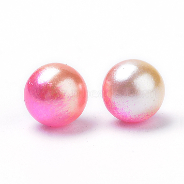 Rainbow Acrylic Imitation Pearl Beads(OACR-R065-6mm-04)-2