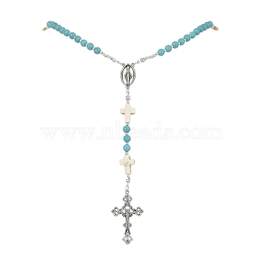 Cross Synthetic Turquoise Necklaces