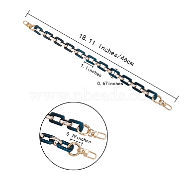 2pcs 2 couleurs acryliques chaînes porte-câbles poignées de sac(FIND-SZ0001-40)-2