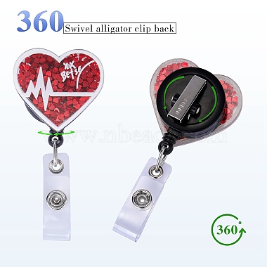 Sequin Quicksand Effect Acrylic & ABS Plastic Badge Reel(AJEW-SZ0002-45A)-3