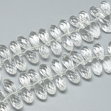 12mm Clear Teardrop Glass Beads
