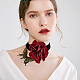Gothic Cloth Flower Cord Bracelet & Choker Necklace(NJEW-CP0001-04B)-5