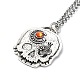 Skull Rhinestone Pendant Necklaces with Rolo Chains(NJEW-F309-02)-1