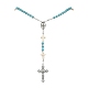 Synthetic Turquoise Rosary Bead Necklaces(NJEW-TA00122-02)-1