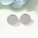 304 Stainless Steel Stud Earrings, Flat Round, Stainless Steel Color, 12mm(EJEW-L309-01D-P)