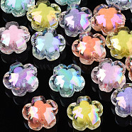 AB Color Transparent Acrylic Beads, Bead in Bead, Flower, Mixed Color, 16.5x17x10.5mm, Hole: 2.5mm(X-PACR-S221-009)