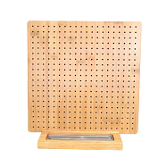 Square Bamboo Crochet Blocking Board, with 15 Steel Positioning Pins, Bisque, 28x28cm(SENE-PW0019-05B)