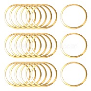 201 Stainless Steel Linking Rings, Ring, Real 24K Gold Plated, 25x1~1.2mm, Inner Diameter: 22mm(X-STAS-F192-001G-03)