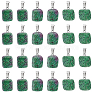 24Pcs Natural Ruby in Zoisite Pendants, with Stainless Steel Snap On Bails, Nuggets, Stainless Steel Color, 15~35x10~20x5~15mm, Hole: 3x7.5mm(G-UN0001-16C)