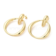 Real 18K Gold Plated Brass Dangle Stud Earrings, Long-Lasting Plated, Cadmium Free & Lead Free, Ring, 46.5x40mm(EJEW-G382-09B-G)