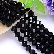 Faceted Polyhedron Imitation Austrian Crystal Bead Strands, Grade AAA, Black, 8mm, Hole: 0.9~1mm, about 50pcs/strand, 15.7 inch(G-M183-8mm-23A)