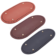 WADORN 3Pcs 3 Colors PU Leather Bag Base, Bag Bottom, Bag Replacement Accessories, with Alloy Finding, Oval, Mixed Color, 252x143x10mm, Hole: 5mm, 1pc/color(FIND-WR0004-96)