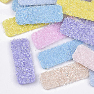 Non Woven Fabric Costume Accessories, with Plastic and Resin Rhinestones, Hair Findings Accessories, Rectangle, Imitation Candy Food Style, Mixed Color, 62.5~64x24.5x3.5mm(FIND-T063-015)