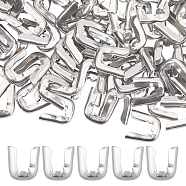 304 Stainless Steel Spiral Bone Tips, Fishbone Chain End Cap Cover, Stainless Steel Color, 15x14x3.5mm(STAS-WH0043-20C)