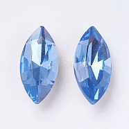 Imitation Austrian Crystal Glass Rhinestone, Grade A, Pointed Back & Back Plated, Horse Eye, Sapphire, 10x5x3mm(RGLA-K007-5X10-206)